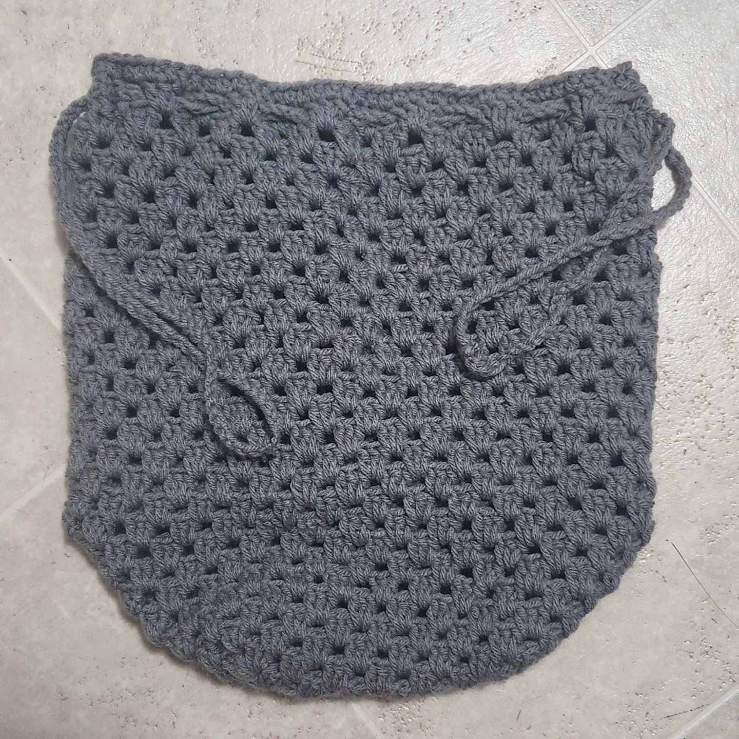 Granny square aquare drawstring bag